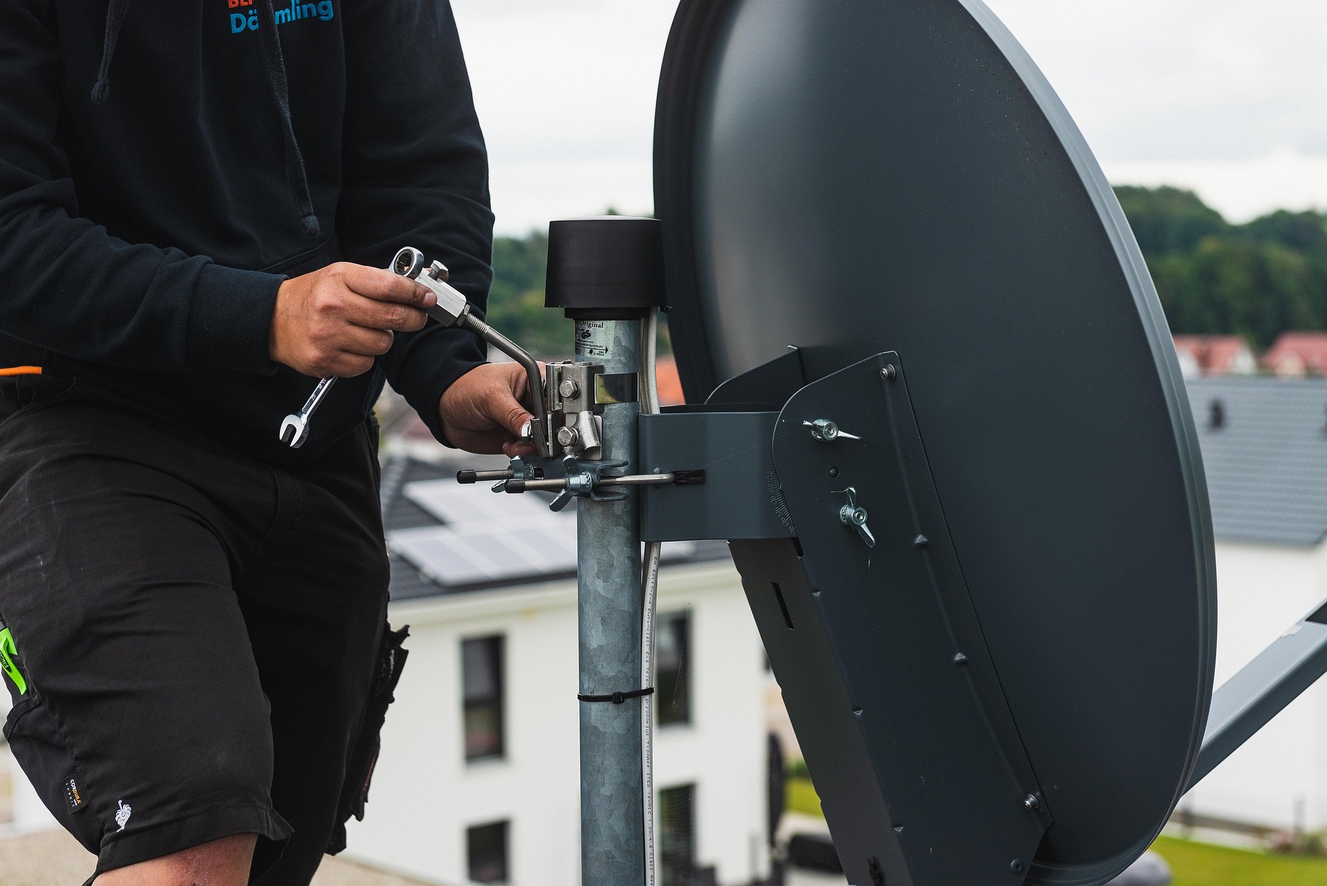 Professional satellite dish installation
